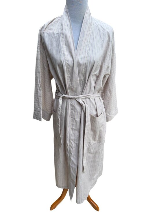 State O' Maine Other - State O Maine Robe Mens One Size Cotton Blend Pinstripe Bathrobe NOS Vintage